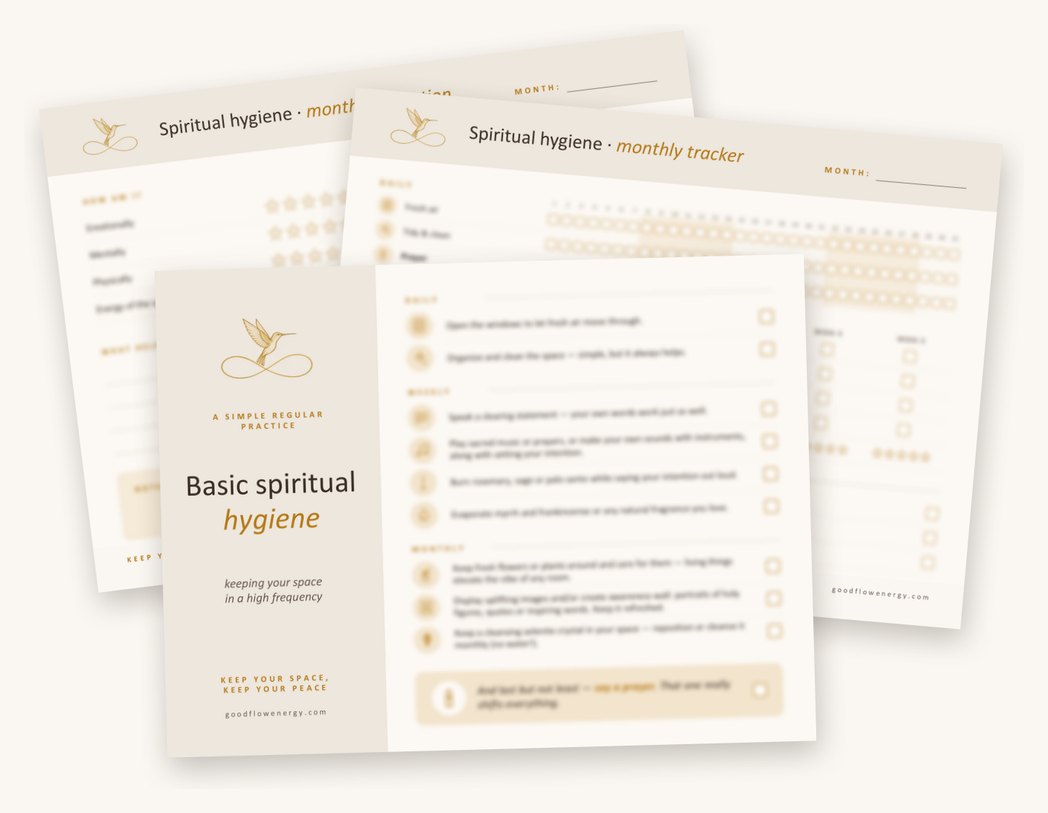 Spiritual hygiene checklist, monthly tracker and monthly reflection