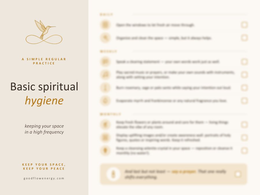 Basic spiritual hygiene checklist