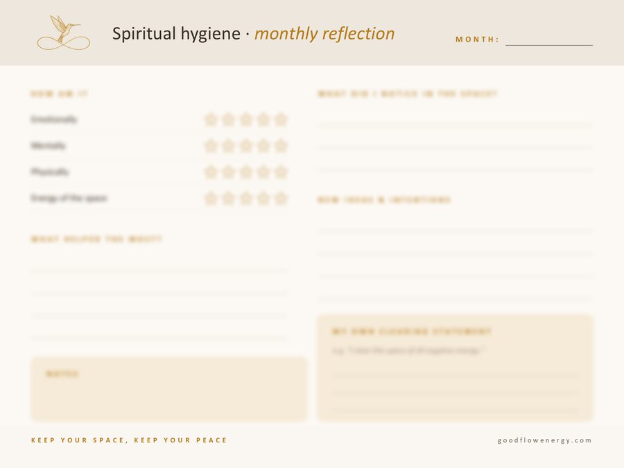 Monthly reflection page
